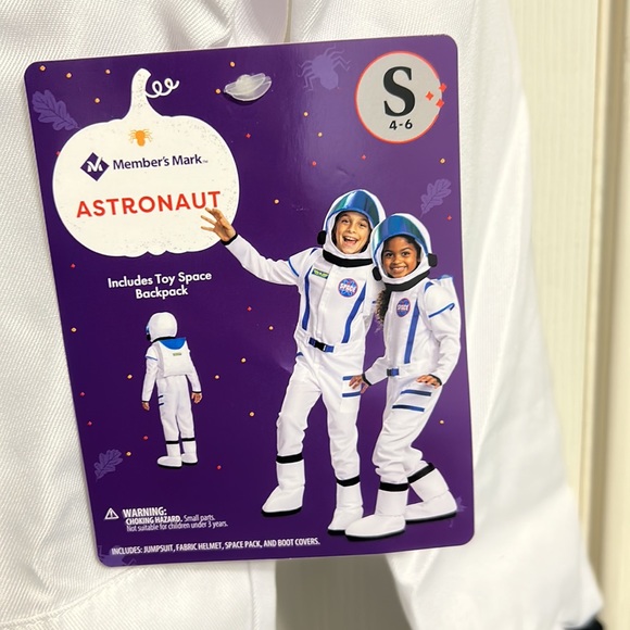 Astronaut halloween costume. Size S 4-6. Jumpsuit white blue - Picture 4 of 9